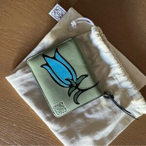 LOEWE Herbarium Billfold Wallet Green